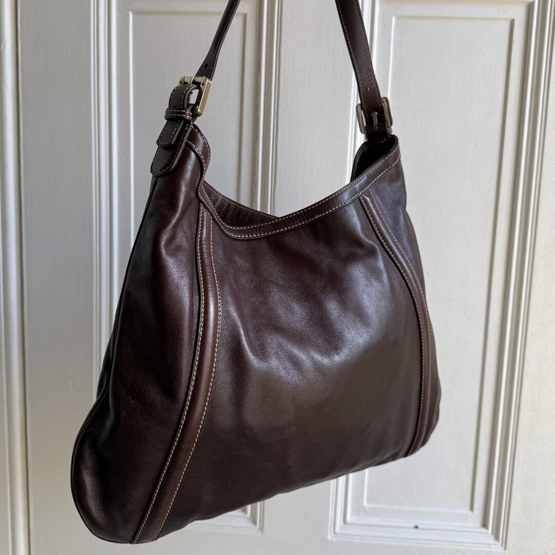 Gucci Britt Hobo Leather Brown Shoulder Bag