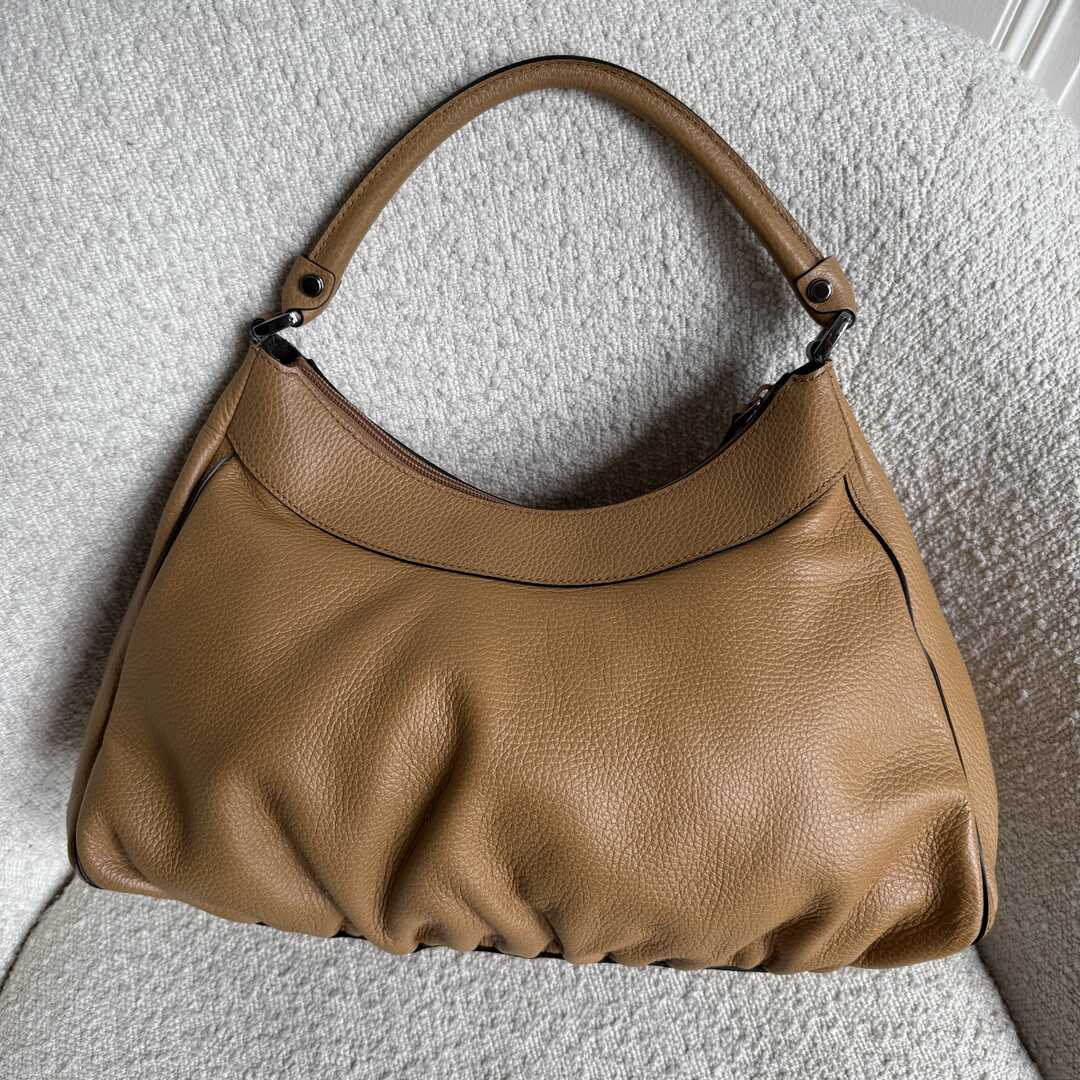 Gucci Abbey Leather Caramel Brown Shoulder Bag