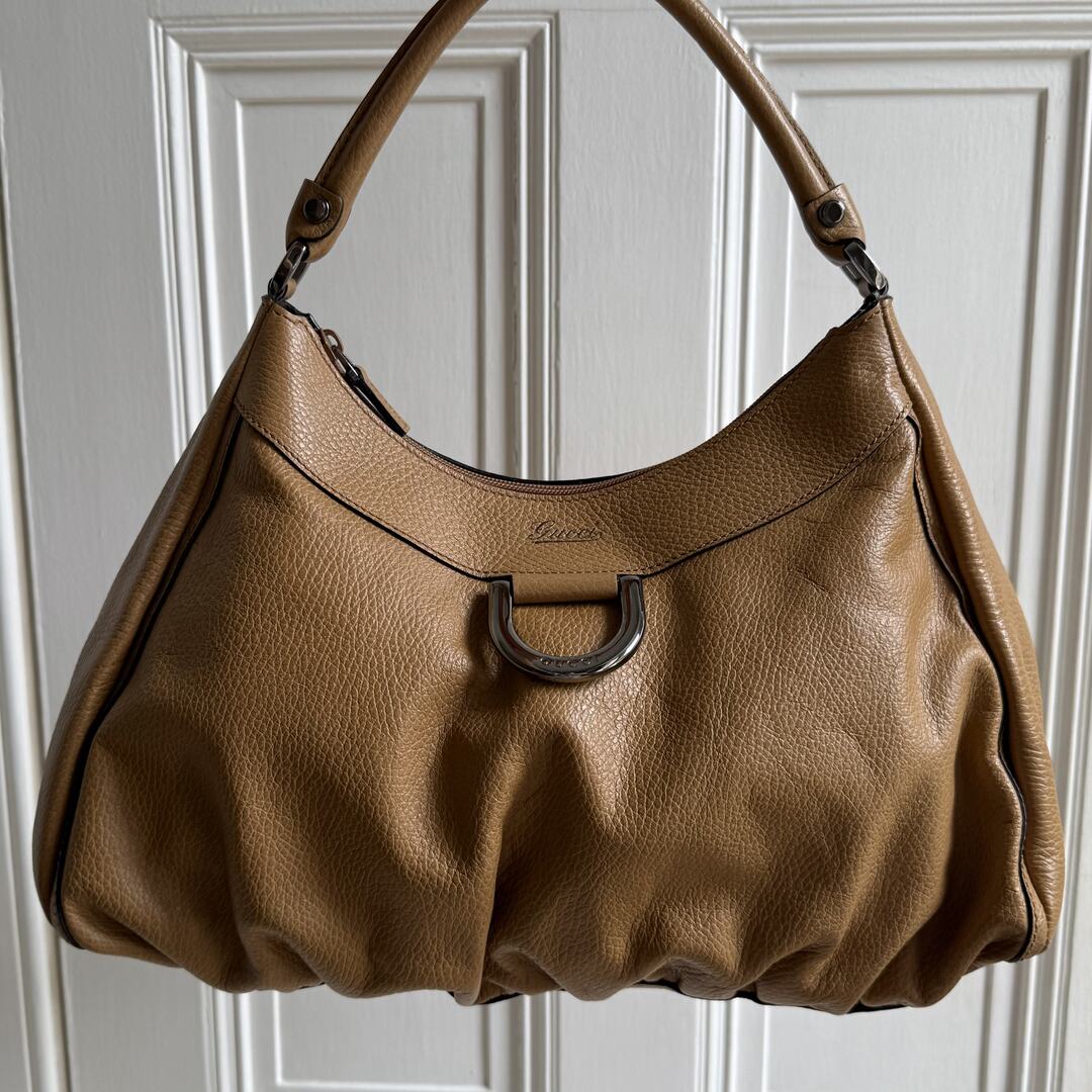 Gucci Abbey Leather Caramel Brown Shoulder Bag