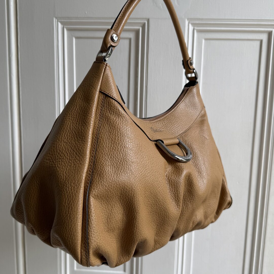 Gucci Abbey Leather Caramel Brown Shoulder Bag