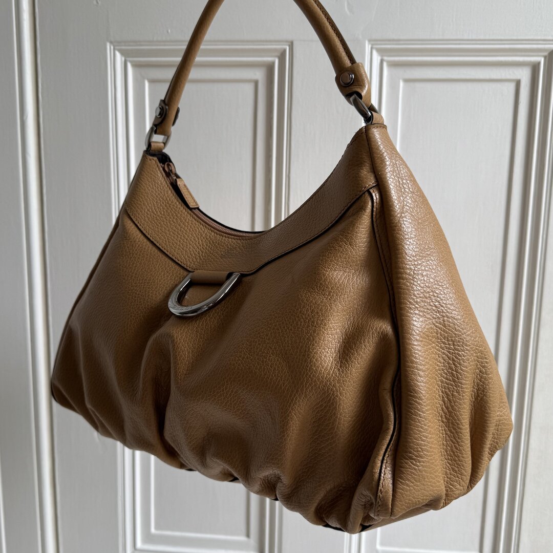 Gucci Abbey Leather Caramel Brown Shoulder Bag