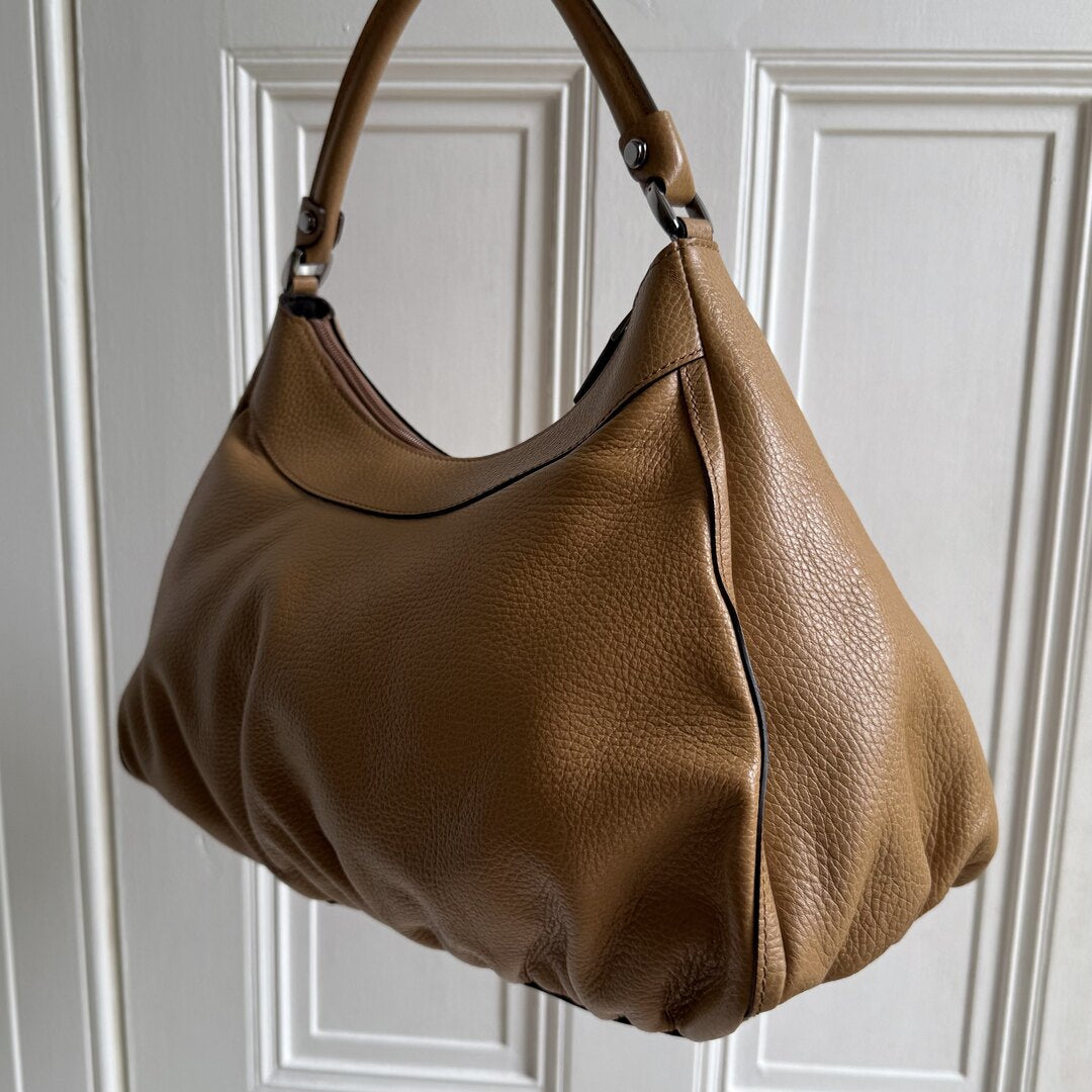 Gucci Abbey Leather Caramel Brown Shoulder Bag