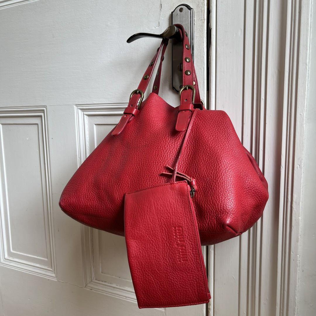 90s Miu Miu Red Leather Handbag - Jenny Hayley