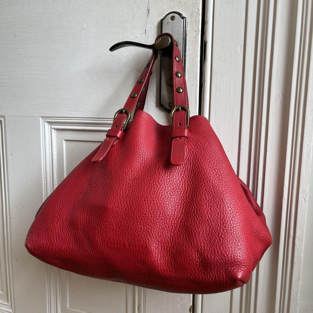 90s Miu Miu Red Leather Handbag - Jenny Hayley