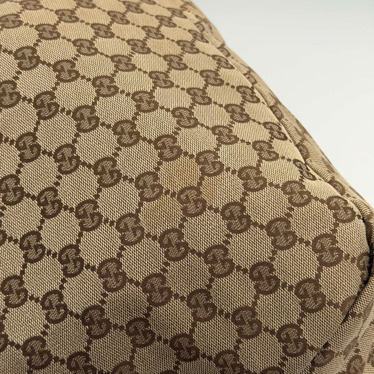 RARE Gucci GG Canvas Horsebit Large Hobo White Shoulder Bag