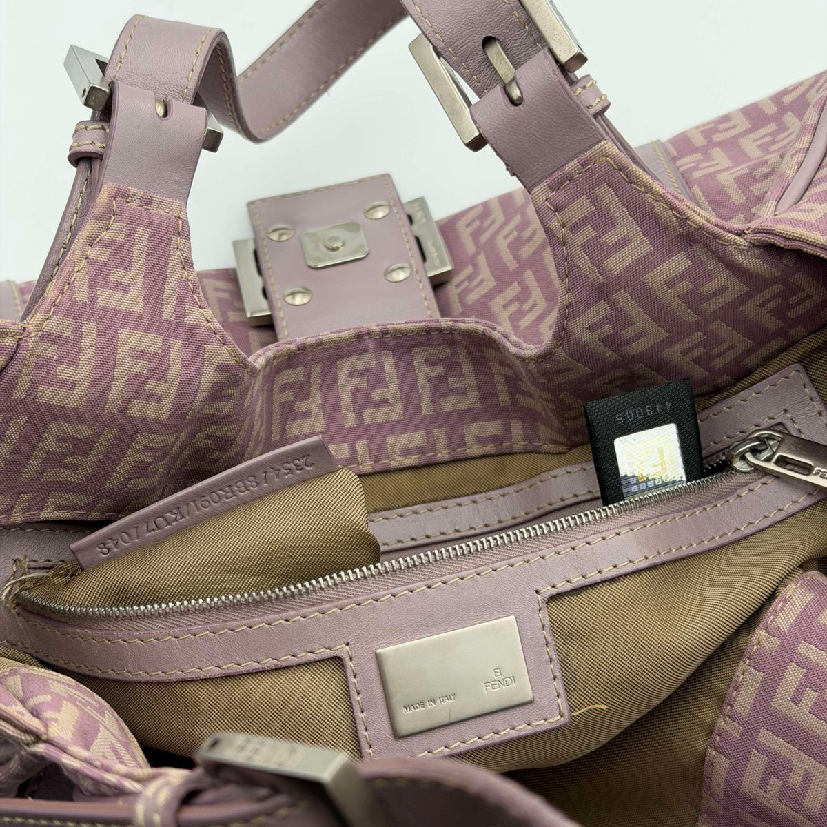 Fendi Zucchino Canvas Pink Tote Bag