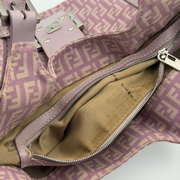 Fendi Zucchino Canvas Pink Tote Bag