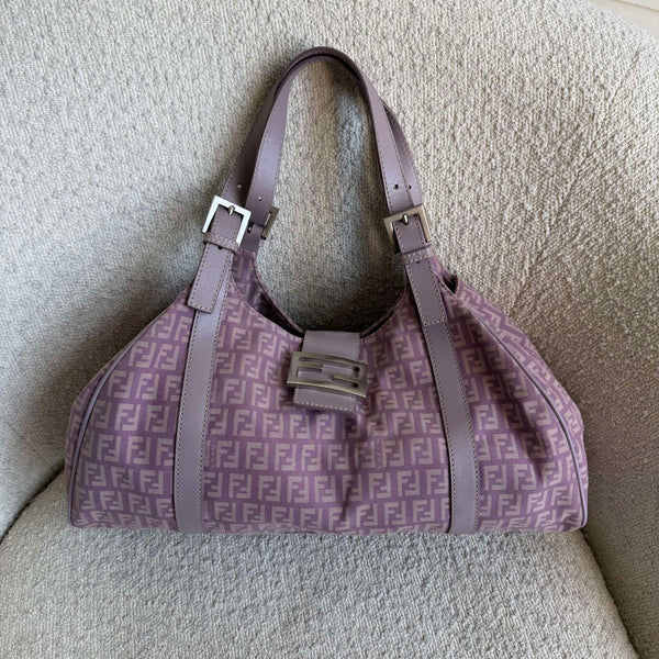 Fendi Zucchino Canvas Pink Tote Bag