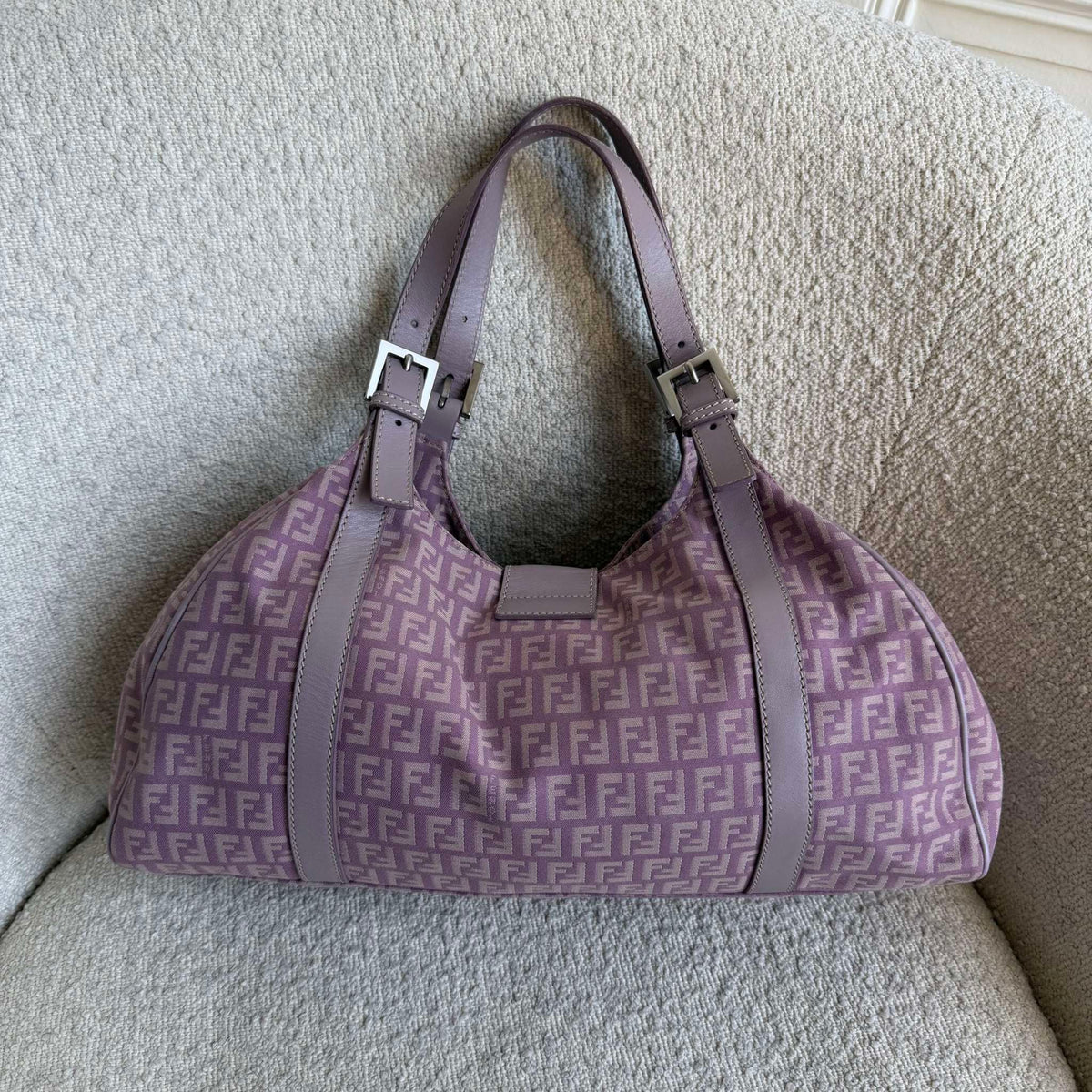 Fendi Zucchino Canvas Pink Tote Bag