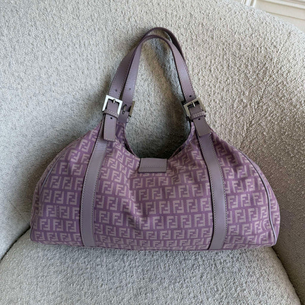 Fendi Zucchino Canvas Pink Tote Bag