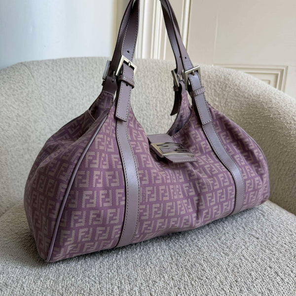 Fendi Zucchino Canvas Pink Tote Bag