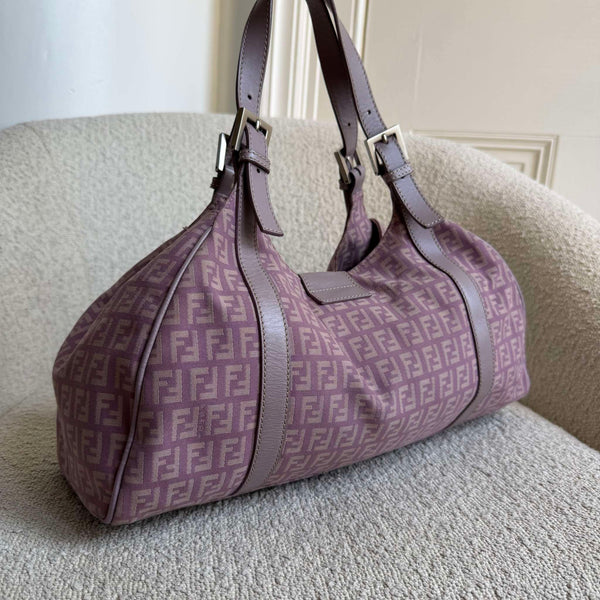 Fendi Zucchino Canvas Pink Tote Bag