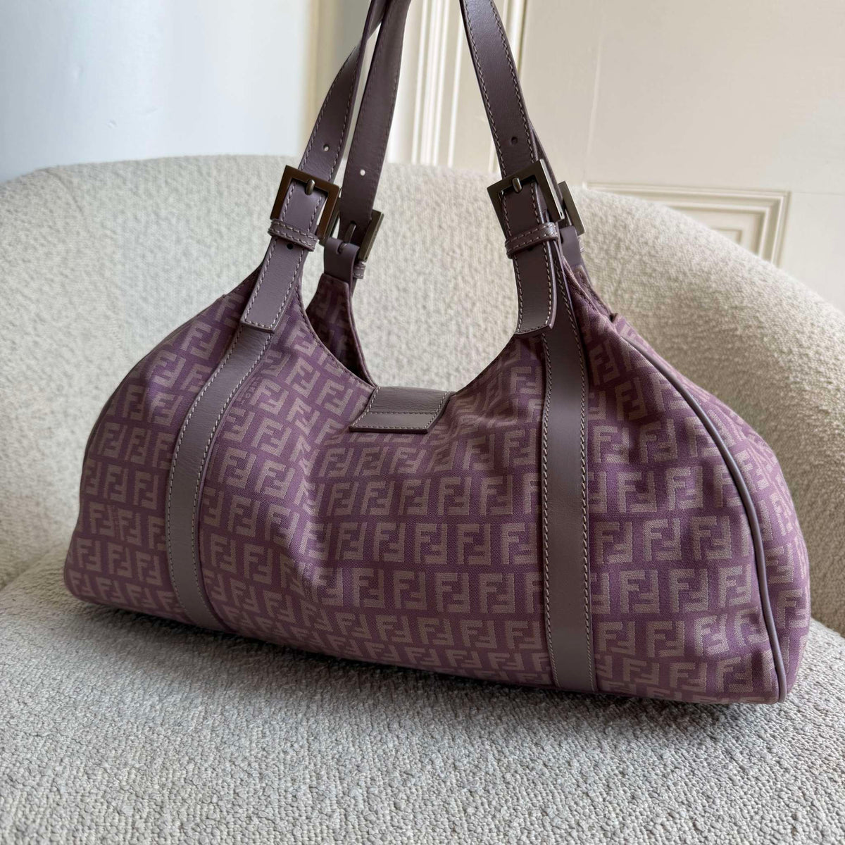 Fendi Zucchino Canvas Pink Tote Bag