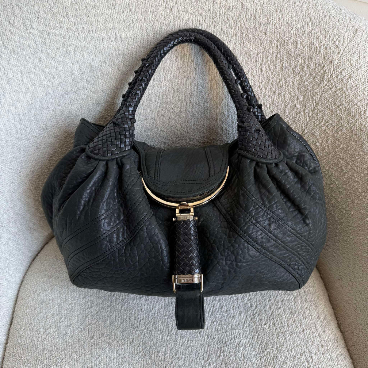 Fendi Spy Black Leather Handbag