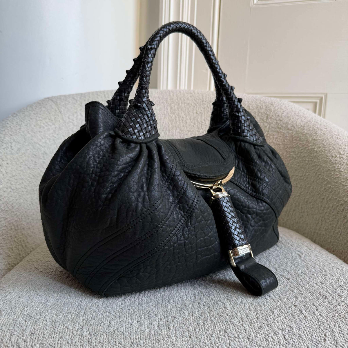 Fendi Spy Black Leather Handbag
