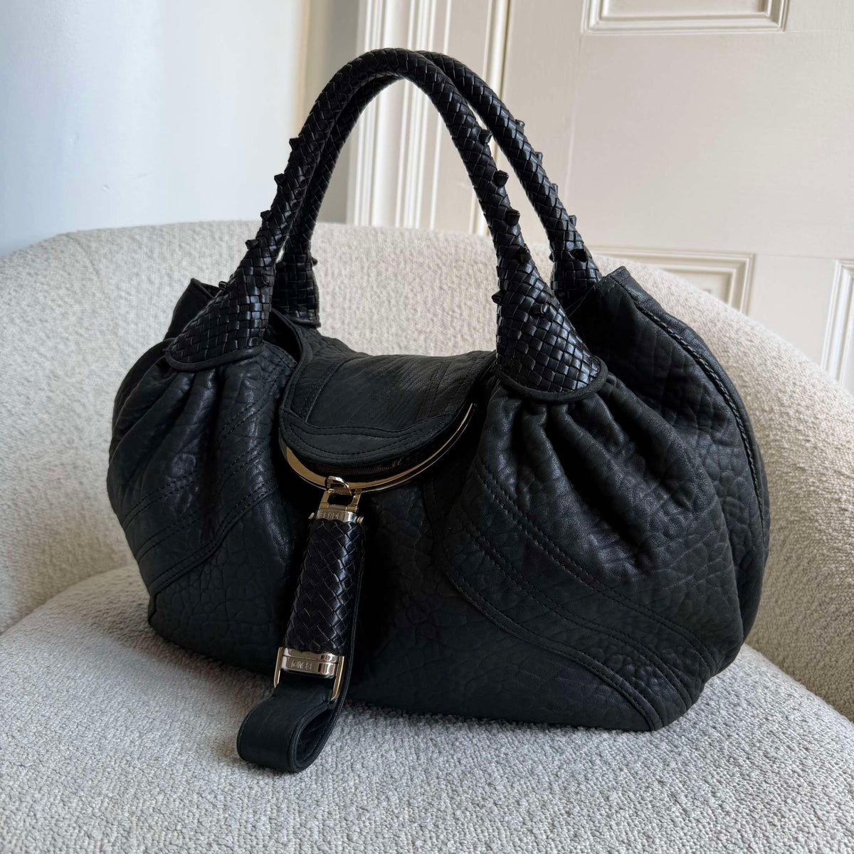 Fendi Spy Black Leather Handbag