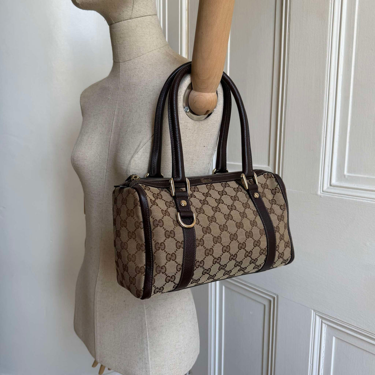 Gucci GG Canvas Abbey Brown Shoulder Bag