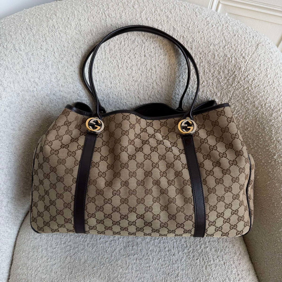 Gucci GG Canvas GG Twins Black Tote Bag