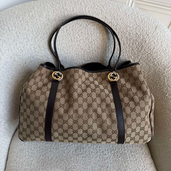 Gucci GG Canvas GG Twins Black Tote Bag
