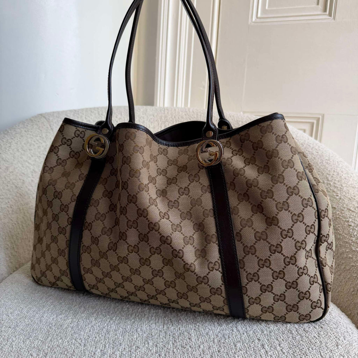 Gucci GG Canvas GG Twins Black Tote Bag