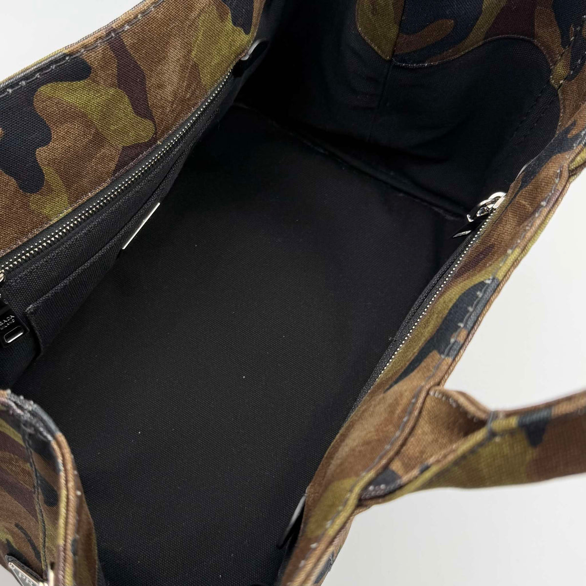 2011 Prada Canvas Camouflage Canapa Tote Bag