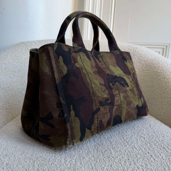2011 Prada Canvas Camouflage Canapa Tote Bag