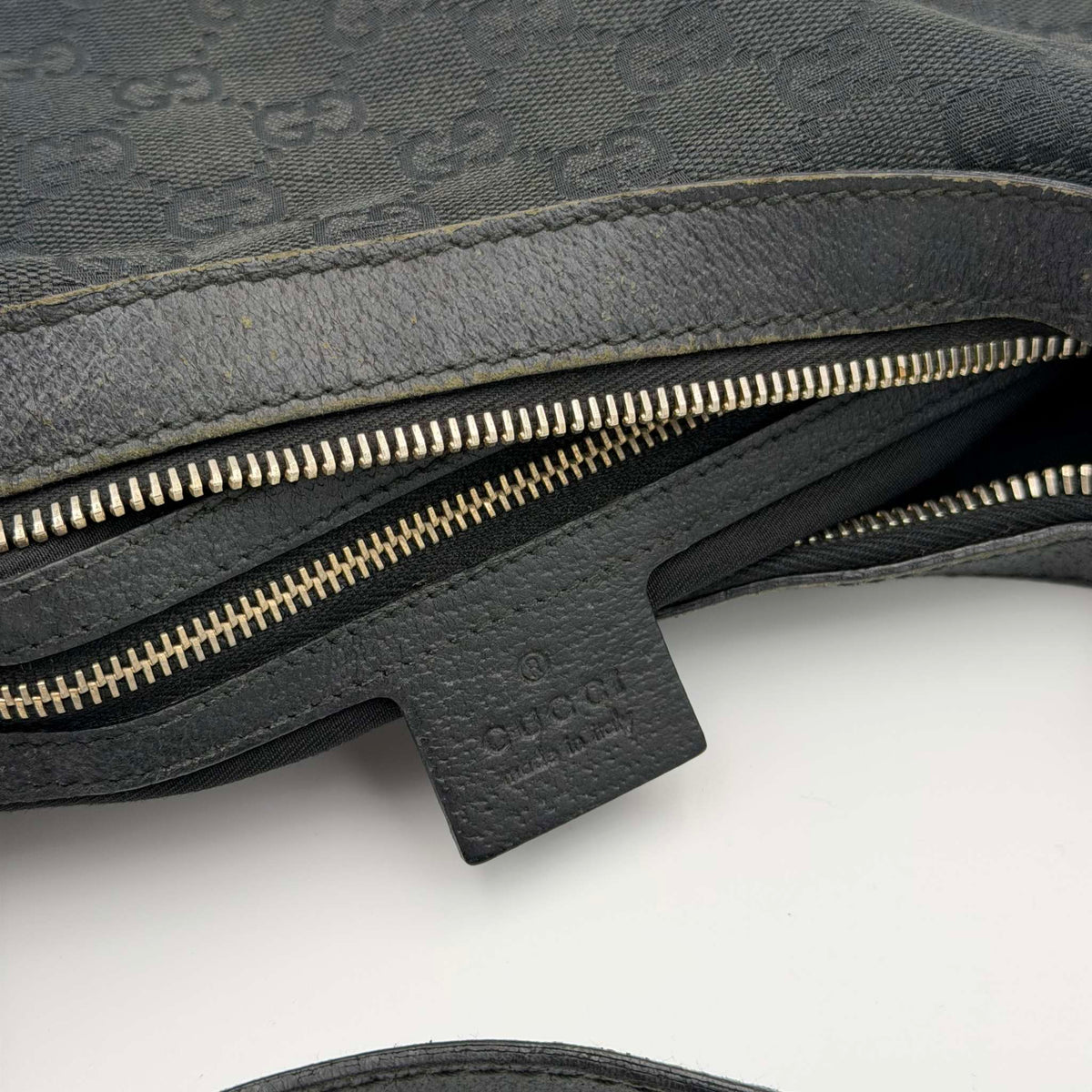 Gucci GG Canvas Black Hobo Shoulder Bag