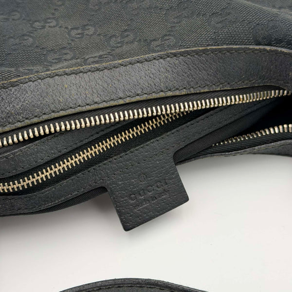 Gucci GG Canvas Black Hobo Shoulder Bag