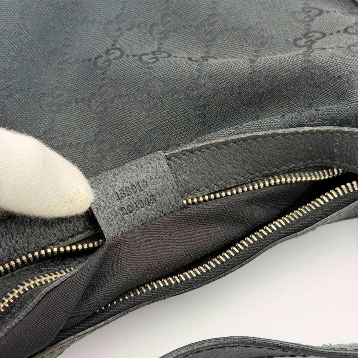 Gucci GG Canvas Black Hobo Shoulder Bag