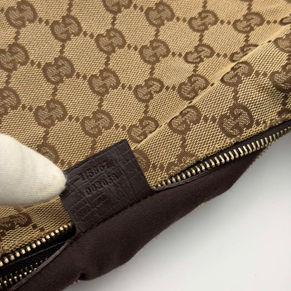 Gucci GG Canvas Horsebit Hobo Brown Shoulder Bag