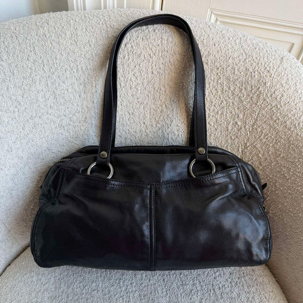 Prada Pocket Nappa Black Leather Shoulder Bag