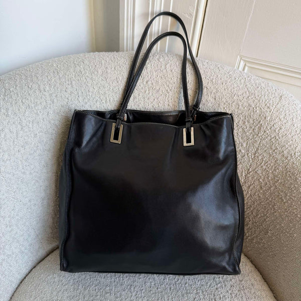 Prada Vitello Daino Black Leather Shoulder Bag