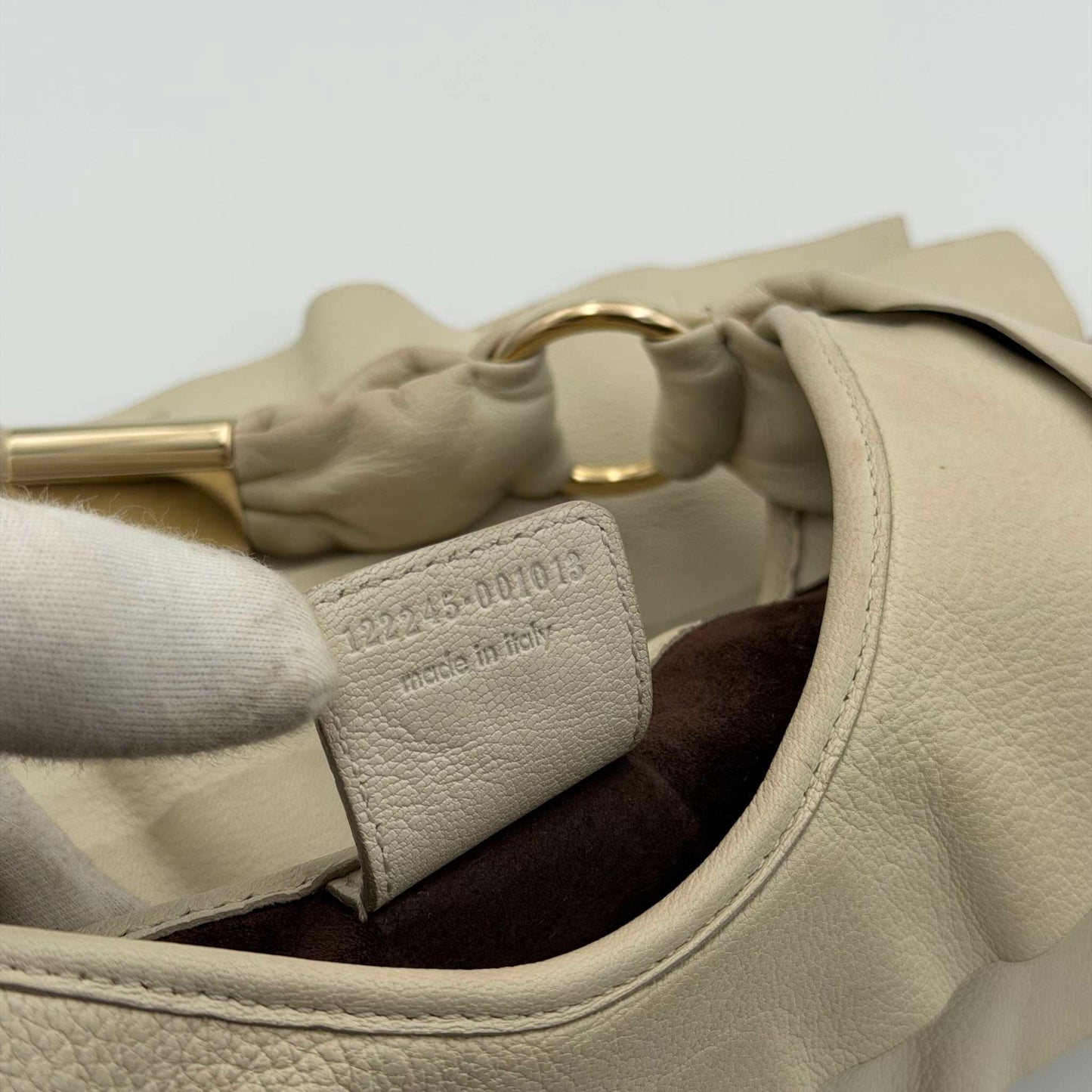2000s YSL Saint Tropez Leather Cream Shoulder Bag
