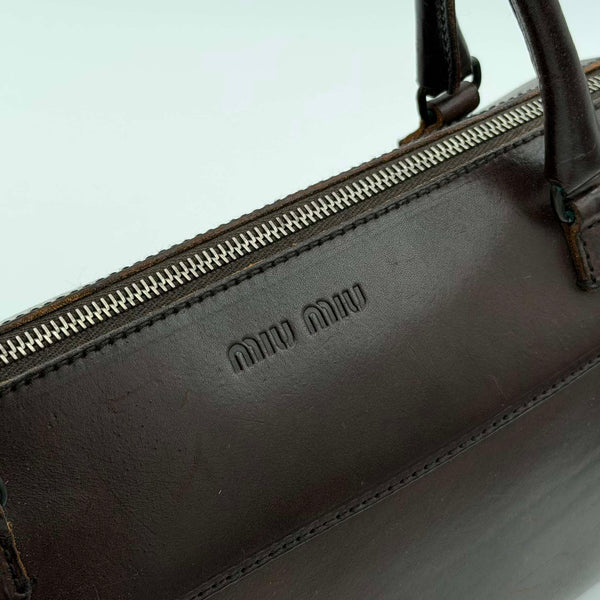 Archive Miu Miu Dark Brown Leather Shoulder Bag