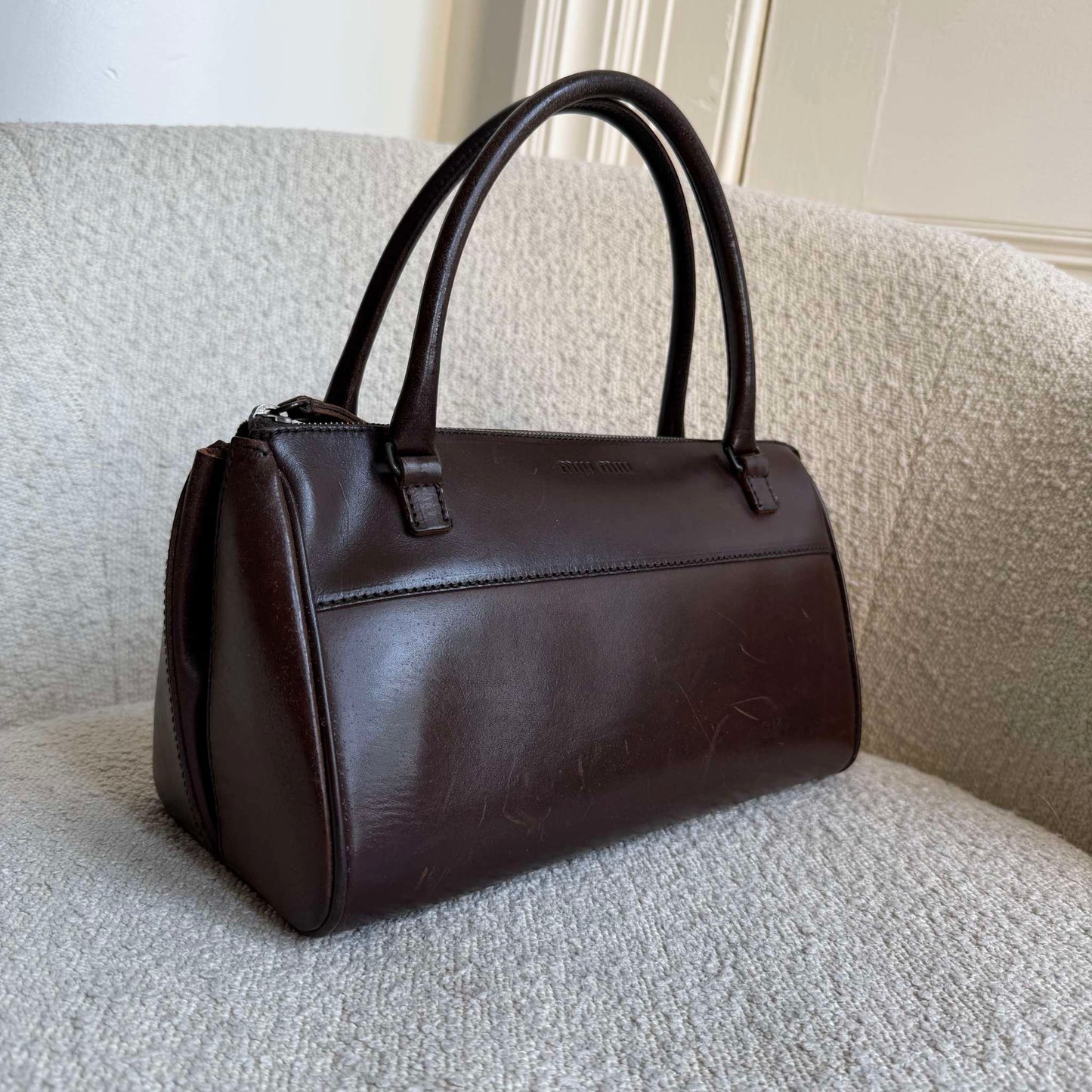 Archive Miu Miu Dark Brown Leather Shoulder Bag