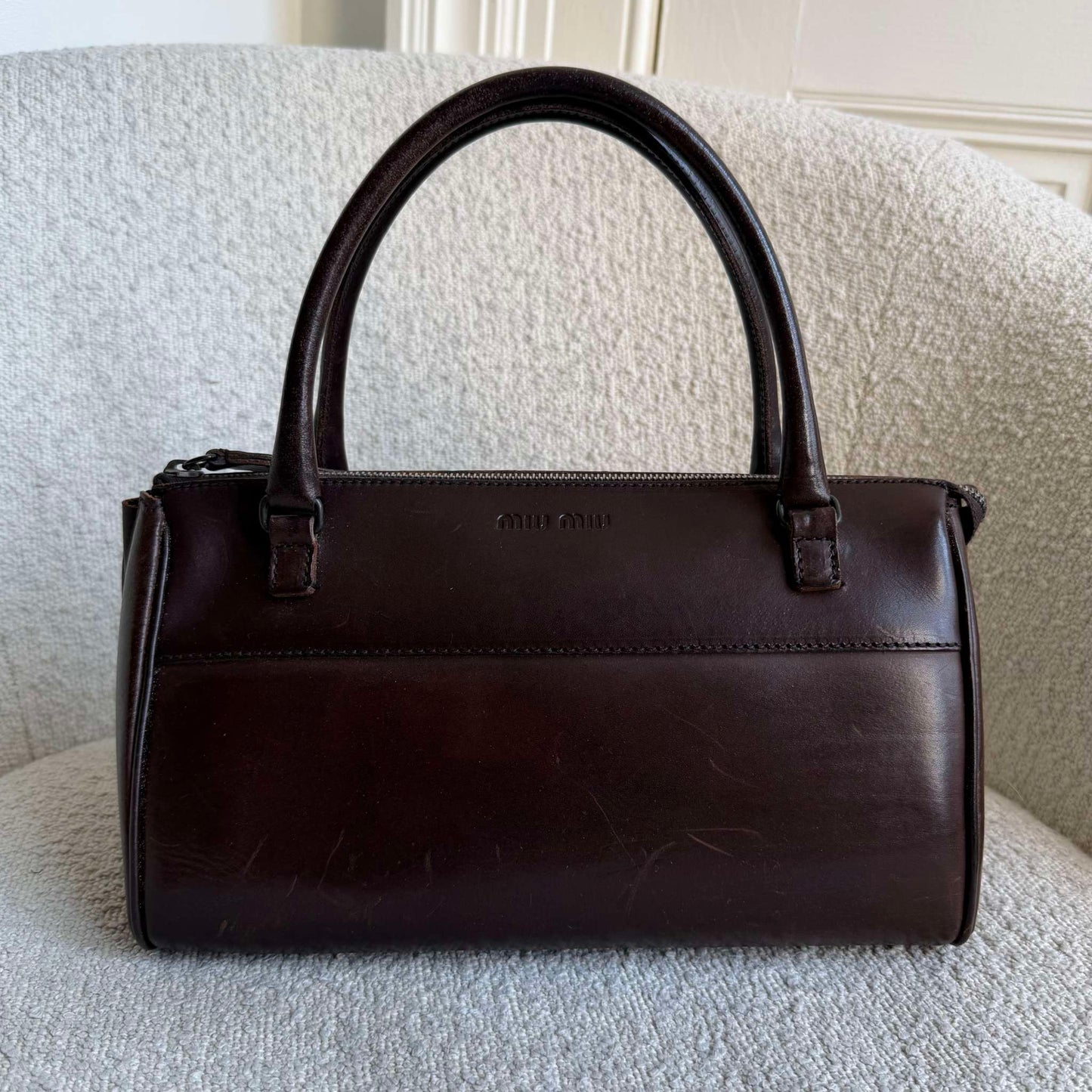 Archive Miu Miu Dark Brown Leather Shoulder Bag