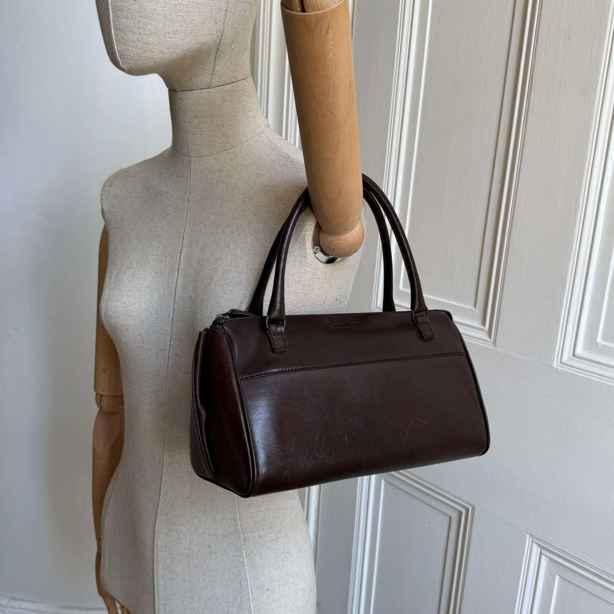 Archive Miu Miu Dark Brown Leather Shoulder Bag