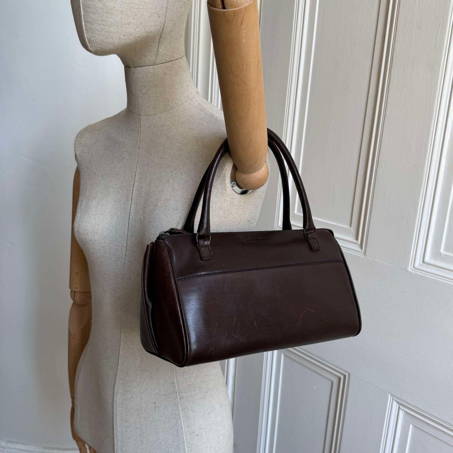 Archive Miu Miu Dark Brown Leather Shoulder Bag