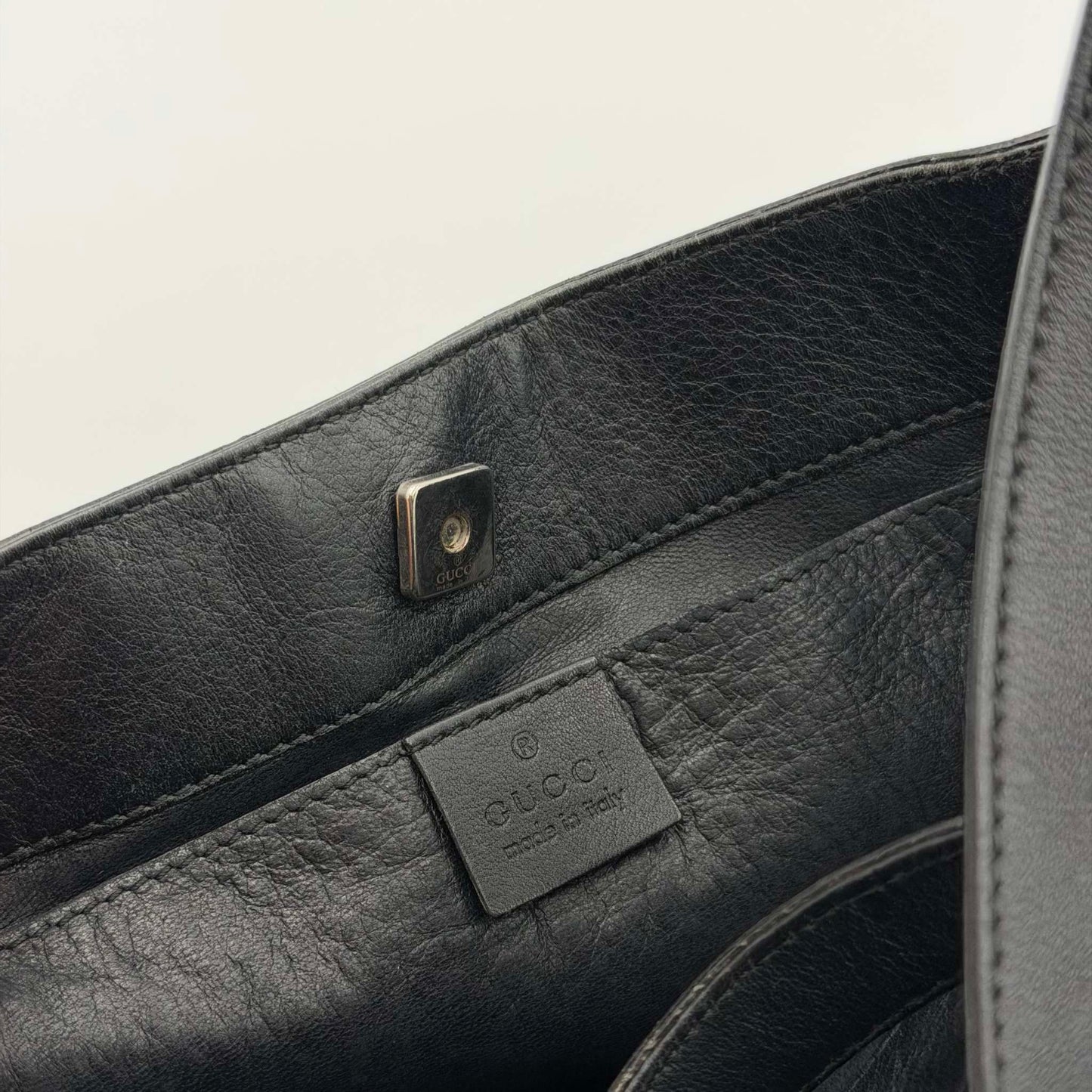 Archive Gucci Black Leather Shoulder Bag