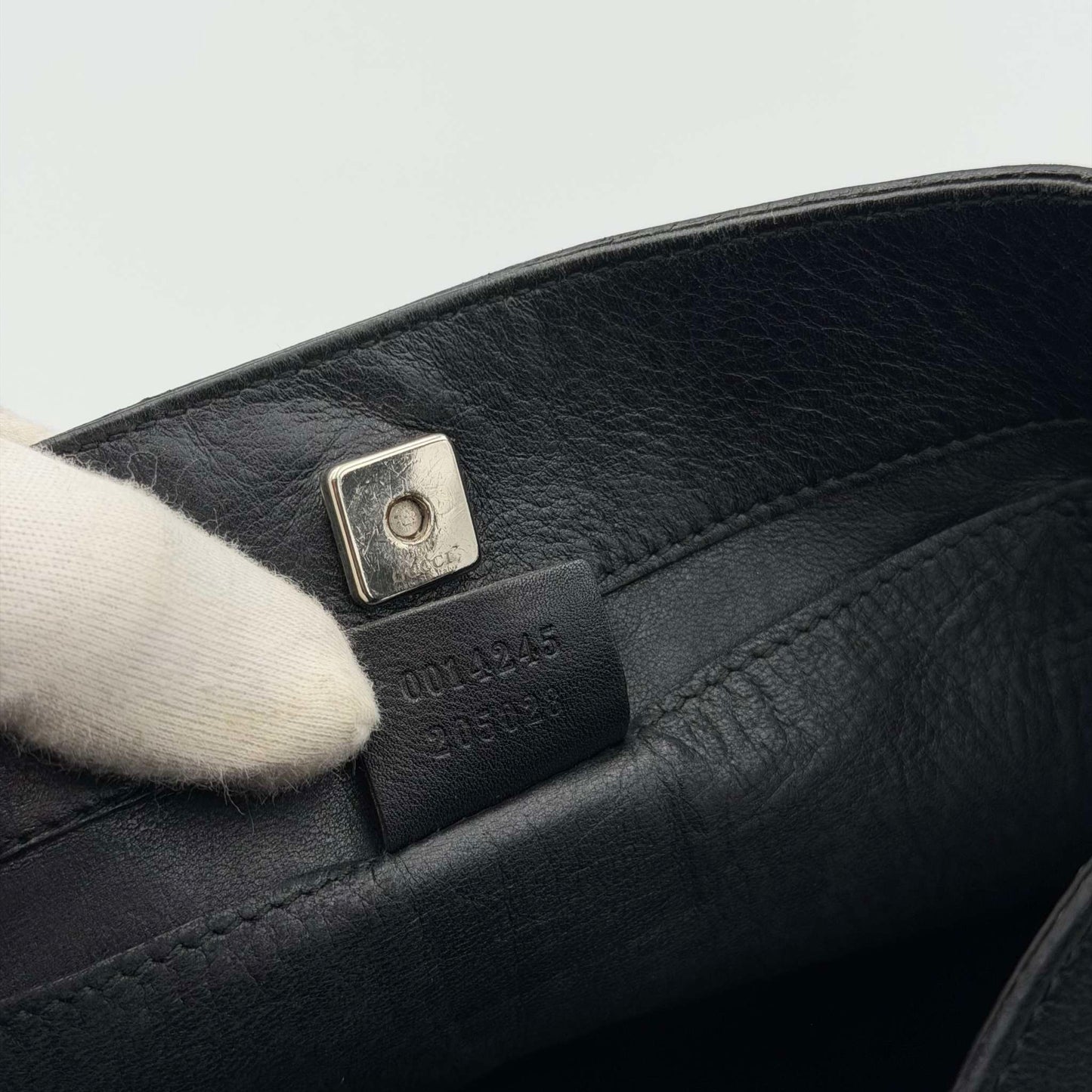 Archive Gucci Black Leather Shoulder Bag