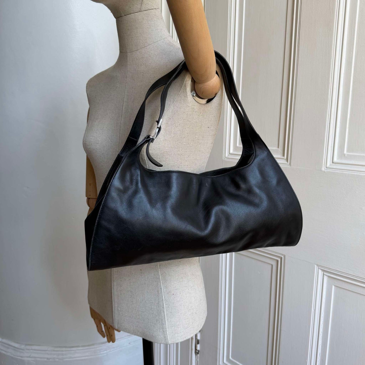 Archive Gucci Black Leather Shoulder Bag
