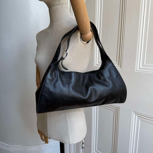 Archive Gucci Black Leather Shoulder Bag