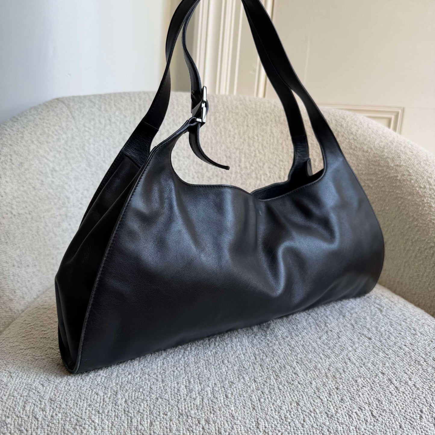 Archive Gucci Black Leather Shoulder Bag