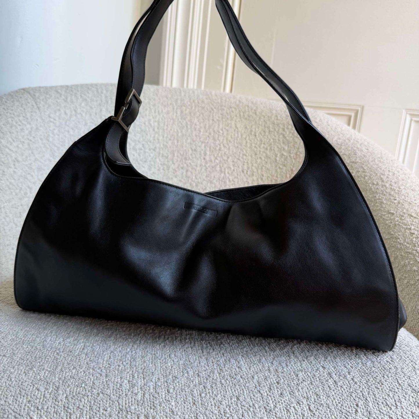Archive Gucci Black Leather Shoulder Bag