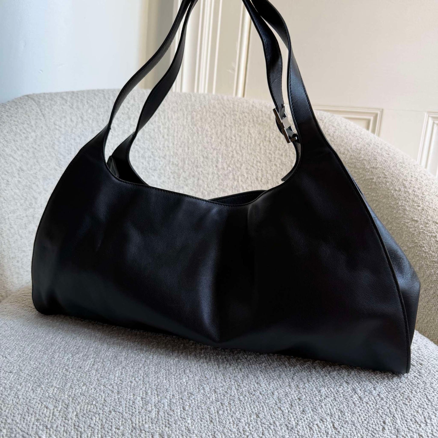 Archive Gucci Black Leather Shoulder Bag
