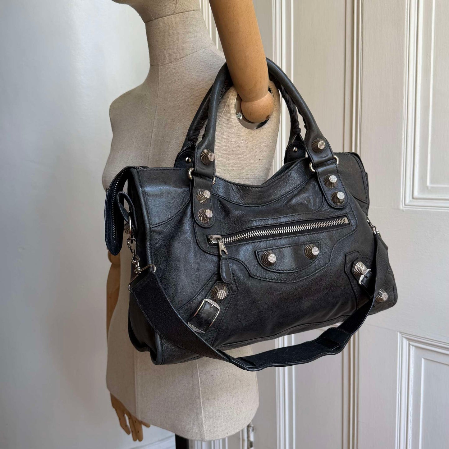 2010 Balenciaga The Giant City 21 Leather Black Bag