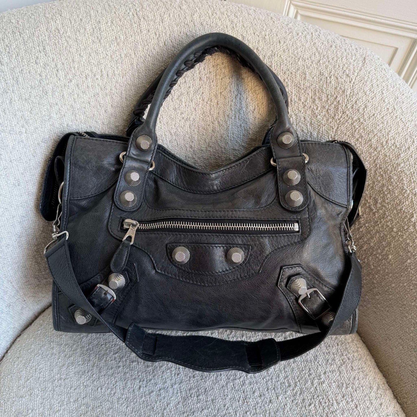2010 Balenciaga The Giant City 21 Leather Black Bag