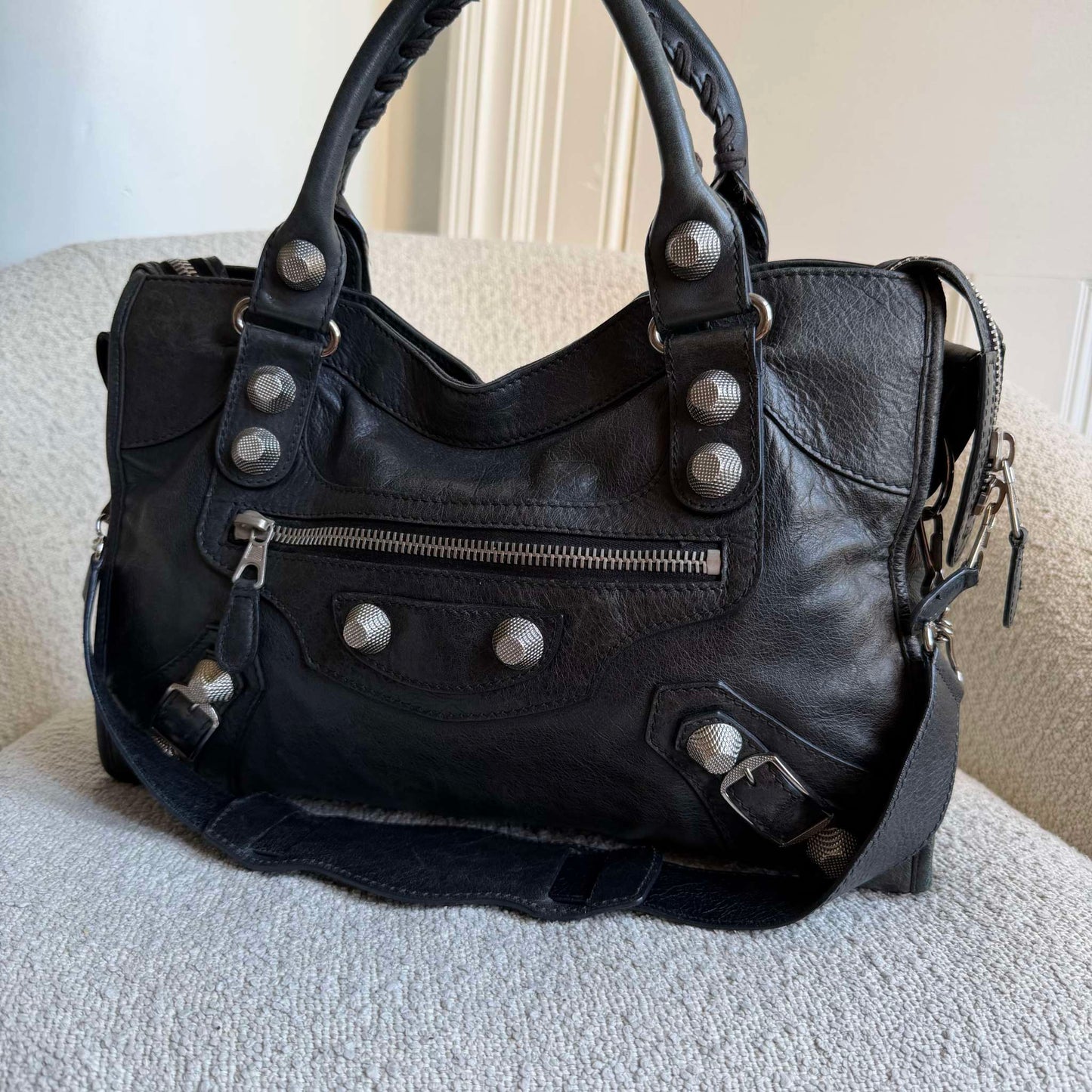 2010 Balenciaga The Giant City 21 Leather Black Bag