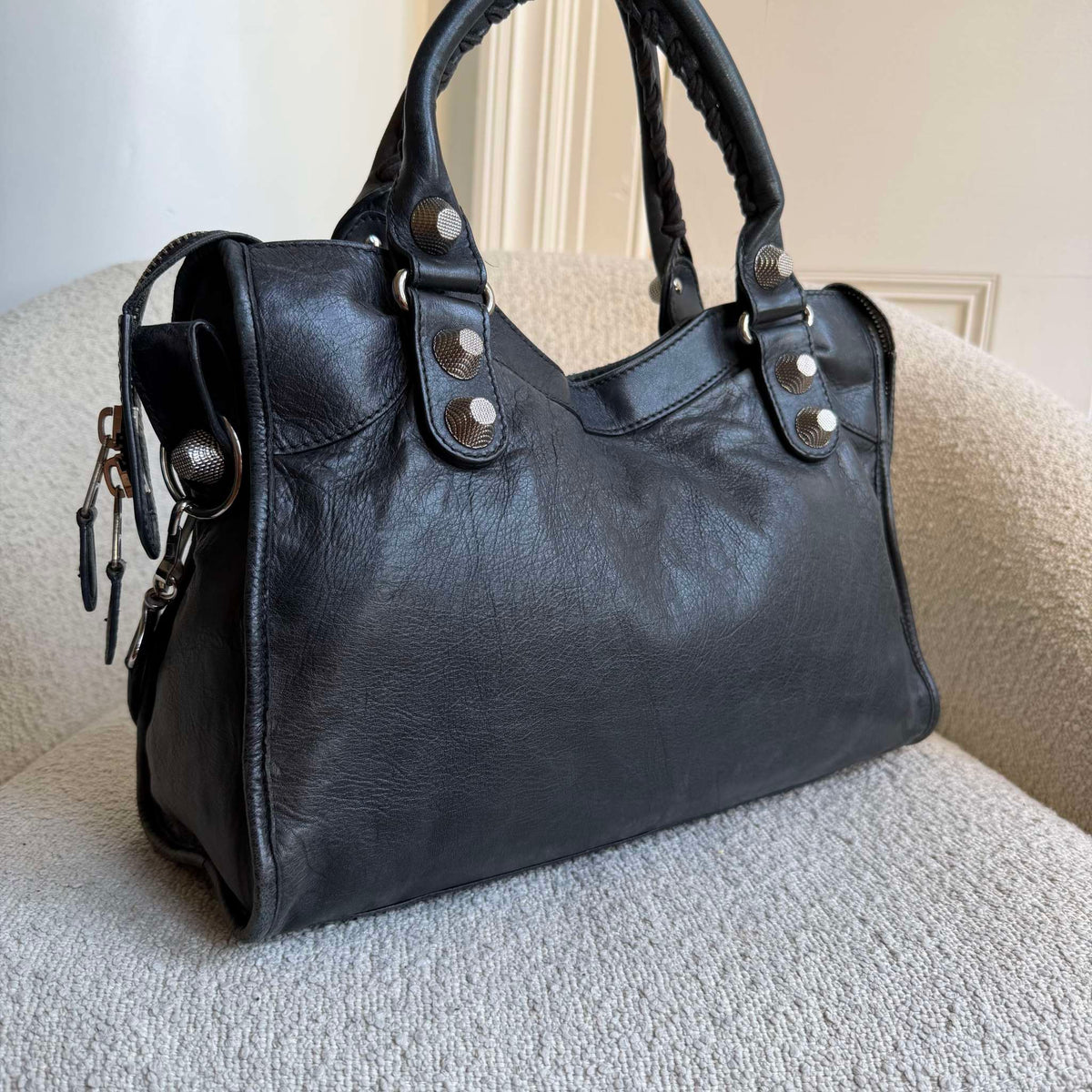 2010 Balenciaga The Giant City 21 Leather Black Handbag