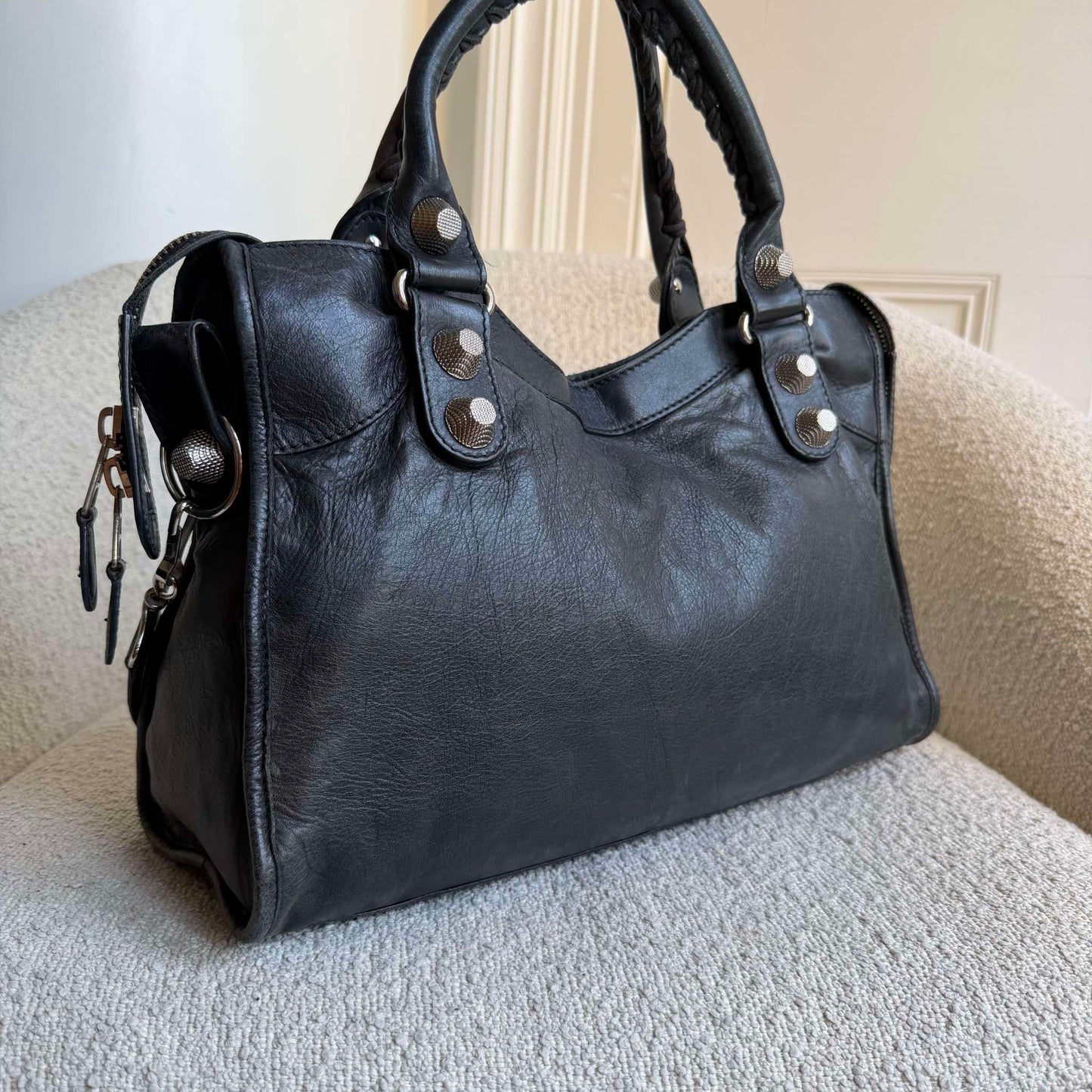 2010 Balenciaga The Giant City 21 Leather Black Bag
